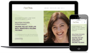 Desktop and mobile version of website for Sarah Stanley Hypnotherapy