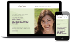 Desktop and mobile version of website for Sarah Stanley Hypnotherapy